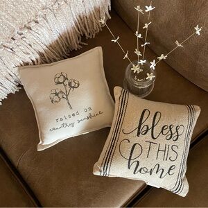 Pillows⭐️NWT ~ Set of 2 Small Cream Boho/Farmhouse
